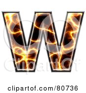 Royalty Free RF Clipart Illustration Of An Electric Symbol Capitol Letter W by chrisroll