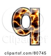 Royalty Free RF Clipart Illustration Of An Electric Symbol Lowercase Letter Q by chrisroll