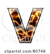 Royalty Free RF Clipart Illustration Of An Electric Symbol Capitol Letter V