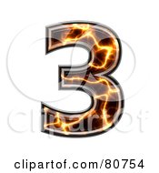Royalty Free RF Clipart Illustration Of An Electric Symbol Number 3