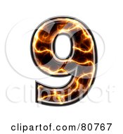 Royalty Free RF Clipart Illustration Of An Electric Symbol Number 9