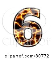 Royalty Free RF Clipart Illustration Of An Electric Symbol Number 6