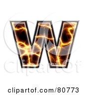 Royalty Free RF Clipart Illustration Of An Electric Symbol Lowercase Letter W