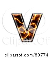 Royalty Free RF Clipart Illustration Of An Electric Symbol Lowercase Letter V