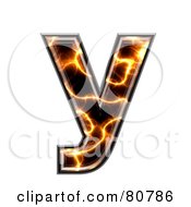 Poster, Art Print Of Electric Symbol Lowercase Letter Y