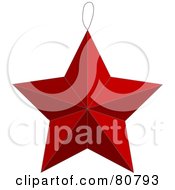 Royalty Free RF Clipart Illustration Of A Red Christmas Tree Star Ornament by Pams Clipart