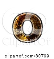Royalty Free RF Clipart Illustration Of A Grunge Texture Symbol Lowercase Letter O by chrisroll