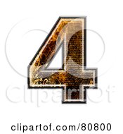 Royalty Free RF Clipart Illustration Of A Grunge Texture Symbol Number 4 by chrisroll