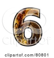 Royalty Free RF Clipart Illustration Of A Grunge Texture Symbol Number 6 by chrisroll