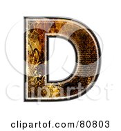 Grunge Texture Symbol Capitol Letter D