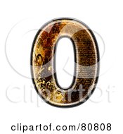 Royalty Free RF Clipart Illustration Of A Grunge Texture Symbol Number 0 by chrisroll