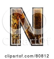 Poster, Art Print Of Grunge Texture Symbol Capitol Letter N