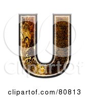 Grunge Texture Symbol Capitol Letter U