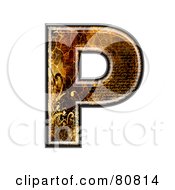 Grunge Texture Symbol Capitol Letter P
