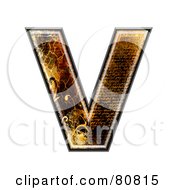 Royalty Free RF Clipart Illustration Of A Grunge Texture Symbol Capitol Letter V
