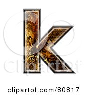 Royalty Free RF Clipart Illustration Of A Grunge Texture Symbol Lowercase Letter K by chrisroll