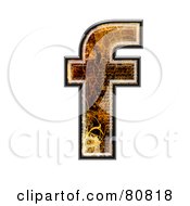 Royalty Free RF Clipart Illustration Of A Grunge Texture Symbol Lowercase Letter F by chrisroll
