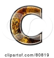 Royalty Free RF Clipart Illustration Of A Grunge Texture Symbol Capitol Letter C by chrisroll
