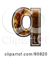 Grunge Texture Symbol Lowercase Letter Q