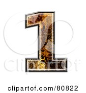 Royalty Free RF Clipart Illustration Of A Grunge Texture Symbol Number 1