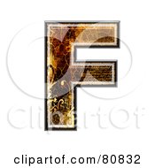 Grunge Texture Symbol Capitol Letter F
