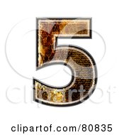 Royalty Free RF Clipart Illustration Of A Grunge Texture Symbol Number 5