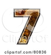 Royalty Free RF Clipart Illustration Of A Grunge Texture Symbol Number 7