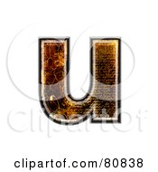 Grunge Texture Symbol Lowercase Letter U