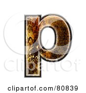 Poster, Art Print Of Grunge Texture Symbol Lowercase Letter P