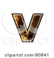 Grunge Texture Symbol Lowercase Letter V by chrisroll