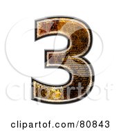 Royalty Free RF Clipart Illustration Of A Grunge Texture Symbol Number 3