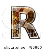 Royalty Free RF Clipart Illustration Of A Grunge Texture Symbol Capitol Letter R