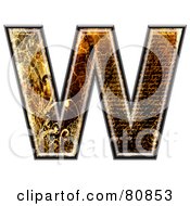 Poster, Art Print Of Grunge Texture Symbol Capitol Letter W