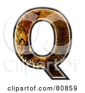 Royalty Free RF Clipart Illustration Of A Grunge Texture Symbol Capitol Letter Q by chrisroll