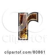 Royalty Free RF Clipart Illustration Of A Grunge Texture Symbol Lowercase Letter R by chrisroll