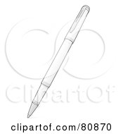 Royalty Free RF Clipart Illustration Of A Technical Sketch Drawing Of A Ball Point Pen