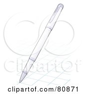 Royalty Free RF Clipart Illustration Of A Technical Sketch Drawing Of A Pen Drawing On Graph Paper by Leo Blanchette