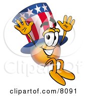 Uncle Sam Mascot Cartoon Character Jumping