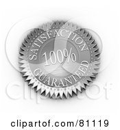 Royalty Free RF Clipart Illustration Of A 3d Brushed Metal Satisfaction Guaranteed Seal by stockillustrations #COLLC81119-0101