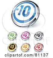 Digital Collage Of Shiny Colored And Chrome Negative 10 Website Buttons