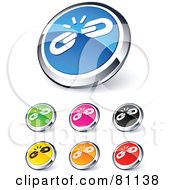 Poster, Art Print Of Digital Collage Of Shiny Colored And Chrome Weak Link Website Buttons
