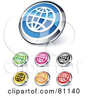 Poster, Art Print Of Digital Collage Of Shiny Colored And Chrome Internet Website Buttons