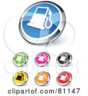 Poster, Art Print Of Digital Collage Of Shiny Colored And Chrome Gas Pump Website Buttons