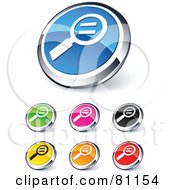 Digital Collage Of Shiny Colored And Chrome Actual Size Website Buttons