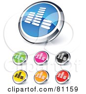 Poster, Art Print Of Digital Collage Of Shiny Colored And Chrome Equalizer Website Buttons