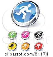 Royalty Free RF Clipart Illustration Of A Digital Collage Of Shiny Colored And Chrome Speed Website Buttons