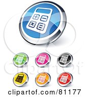 Poster, Art Print Of Digital Collage Of Shiny Colored And Chrome Calculator Website Buttons