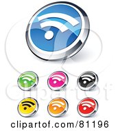 Poster, Art Print Of Digital Collage Of Shiny Colored And Chrome Rss Website Buttons