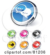 Poster, Art Print Of Digital Collage Of Shiny Colored And Chrome Instant Messenger Website Buttons
