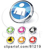 Poster, Art Print Of Digital Collage Of Shiny Colored And Chrome Person Website Buttons